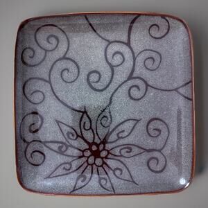 Roscher Stoneware Olivia Collection Square Luncheon Salad Plate 9” EUC